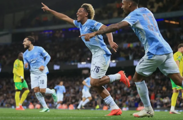Floyd Samba Scores Twice on Manchester City Debut in Norwich Rout