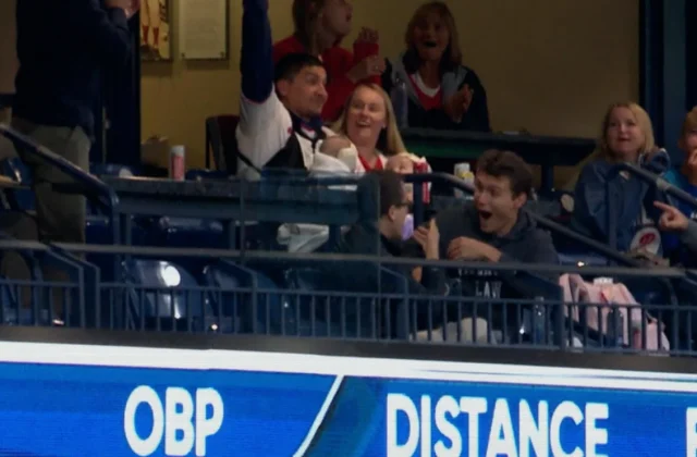 Dad Snags Jake Bauers Foul Ball While Holding Baby at Phillies Game