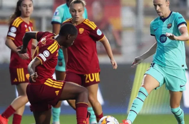 Barcelona Thrash Roma 6-0 as Graham Hansen Nets Twice