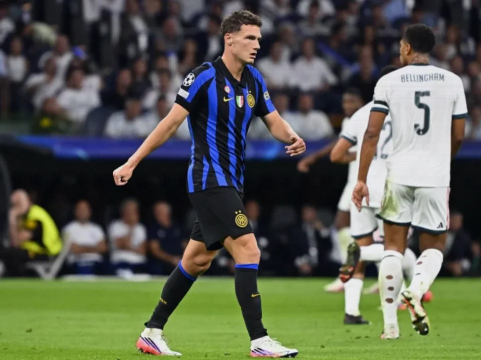 Benjamin Pavard Wears Inter Colours at Vogue World Milan Runway