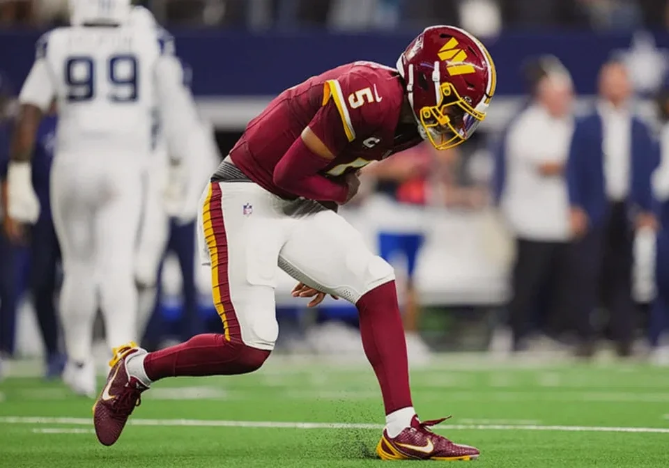 Jayden Daniels Ruled Out With Left Elbow Injury Against Cowboys