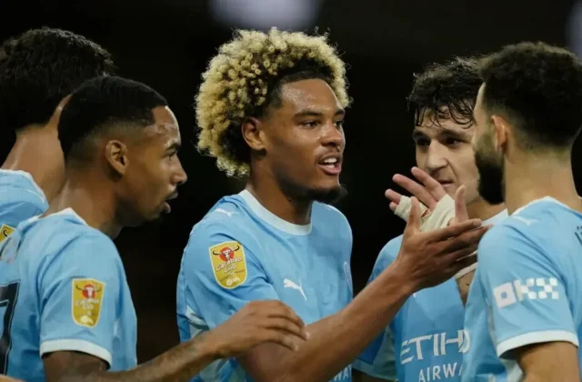 Floyd Samba Scores Twice as Manchester City Thrash Norwich in Carabao Cup
