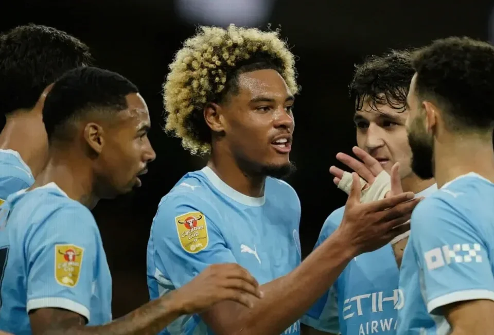 Floyd Samba Scores Twice as Manchester City Thrash Norwich in Carabao Cup