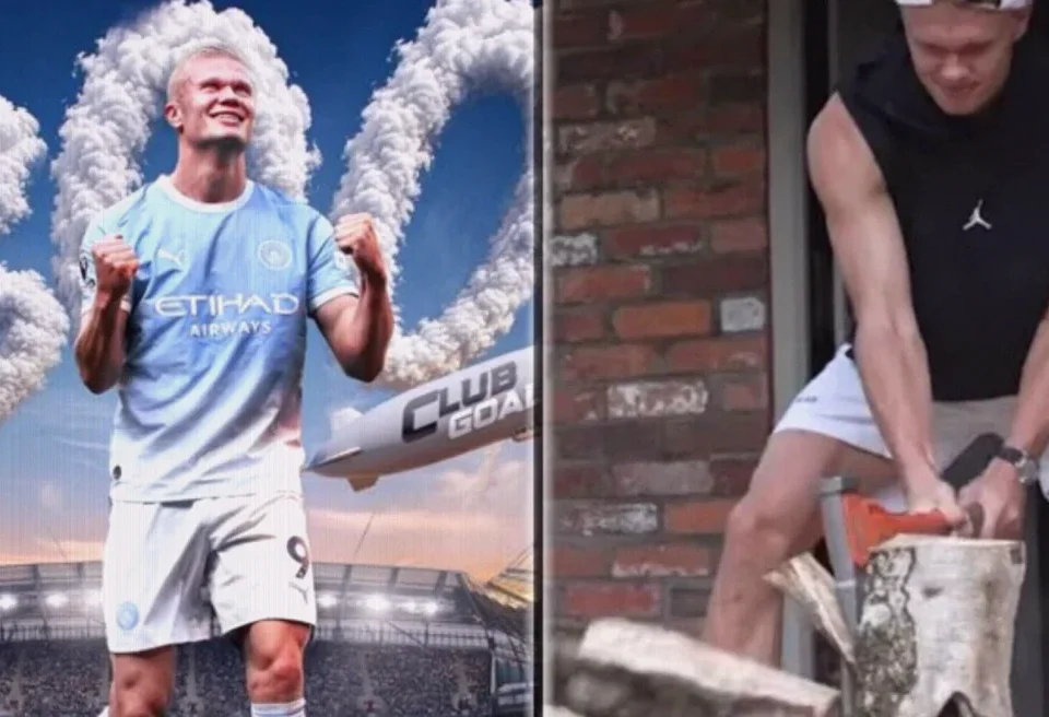 Erling Haaland Uses Wood Chopping to Prepare for Man City’s Champions League Return