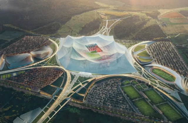 Morocco’s Grand Stade Hassan II Takes Shape for 2030 World Cup