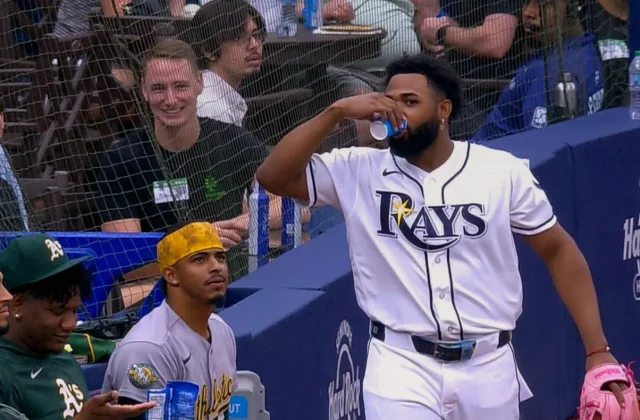 Junior Caminero Enjoys Light Moment as Rays Rout Athletics 10-1