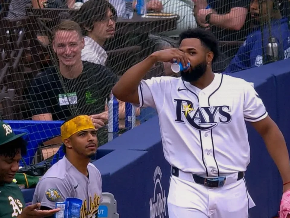 Junior Caminero Enjoys Light Moment as Rays Rout Athletics 10-1