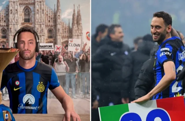 Calhanoglu Celebrates Inter’s 20th Scudetto with Milan Dig