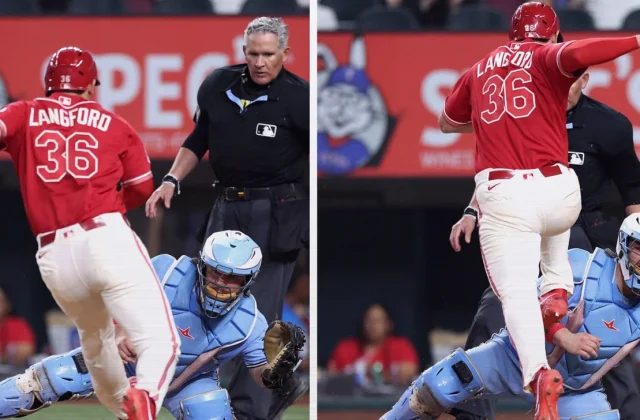 Rangers Beat Blue Jays 6-2 as Wyatt Langford Leaps Home Plate