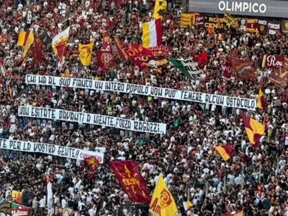 Roma Curva Sud Unveils Banner Message Ahead of Inter Clash