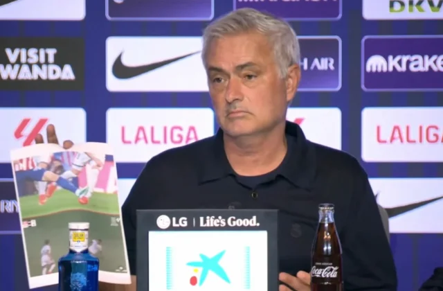 Mourinho Uses Photos to Protest Refereeing After Atlético Madrid Derby Defeat