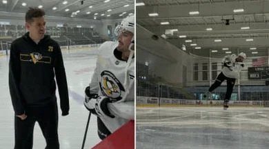 Spencer Horwitz Joins Evgeni Malkin for Skate at Penguins Facility