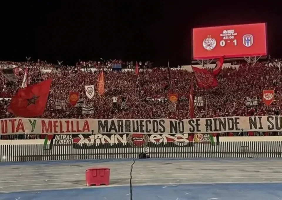 Wydad Fans Display Ceuta and Melilla Message at Mohamed V Stadium