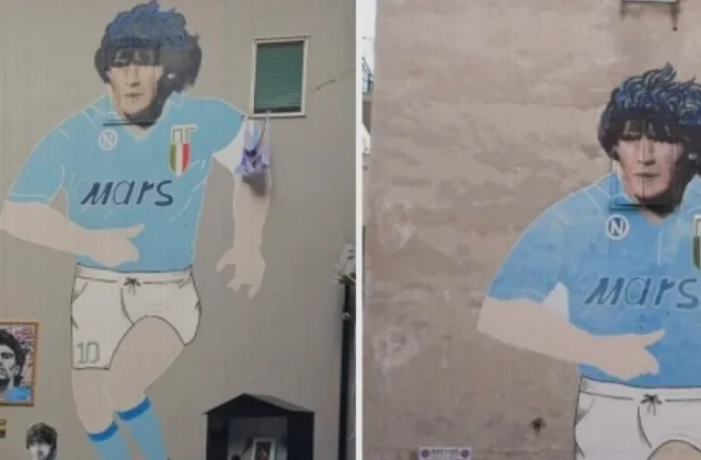 Napoli Reopens Restored Maradona Mural at Largo Maradona