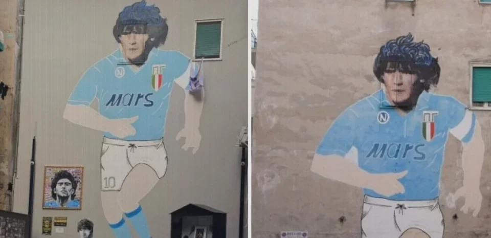 Napoli Reopens Restored Maradona Mural at Largo Maradona