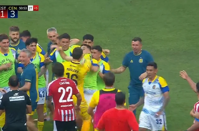 Rosario Central Beat Estudiantes 3-1 in Supercopa Final Marred by Brawl