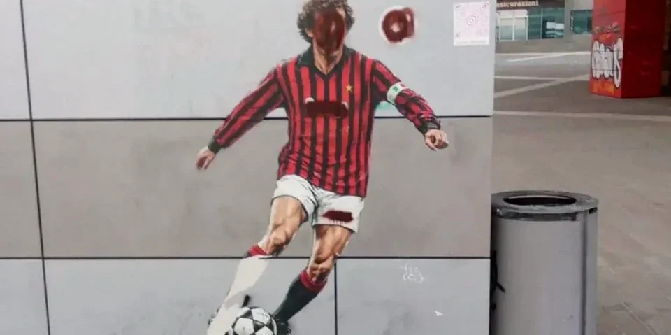 Franco Baresi Mural Defaced Outside Casa Milan