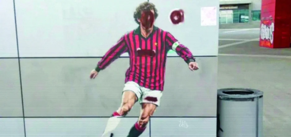 Franco Baresi Mural Vandalised Outside Milan Headquarters