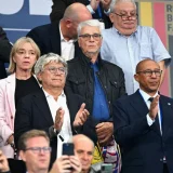 1998 World Cup-Winning Coach Aimé Jacquet Attends France vs Belgium