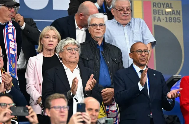 1998 World Cup-Winning Coach Aimé Jacquet Attends France vs Belgium