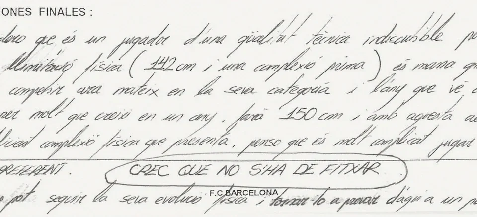 Barcelona Scouting Report Reveals How Messi Nearly Faced Rejection in 2000