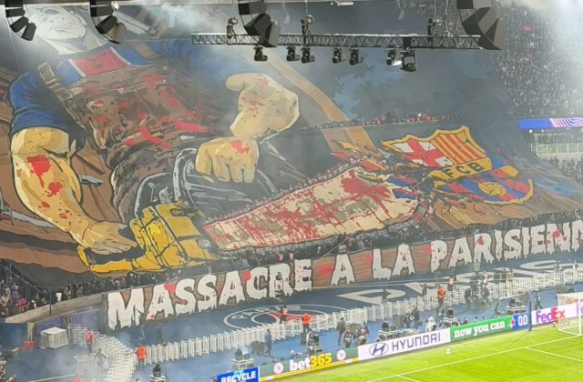 PSG Ultras’ Leatherface Tifo Faces UEFA Scrutiny After Barcelona Clash