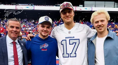 Sabres’ Zach Benson Handles Opening Kickoff Tee at Bills Game