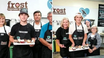 Celebrini, Smith Bake for Sharks Foundation in Charity Cupcake Showdown