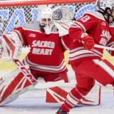 Sacred Heart Goalie Ajeet Gundarah Building NCAA Case in His White Mask