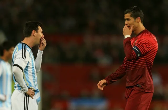 Cristiano Ronaldo Salutes Lionel Messi After Argentina Farewell