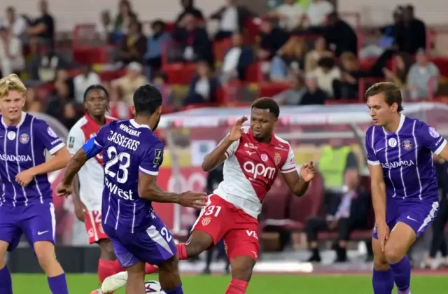 Toulouse Fight Back to Hold Ligue 1 Leaders Monaco in 2-2 Draw