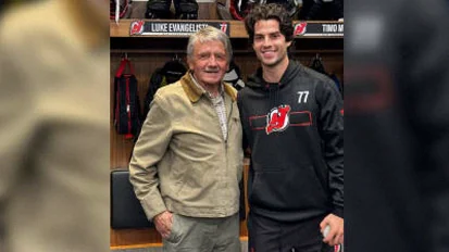 Luke Evangelista Meets Dad’s Hero Chico Resch in Newark