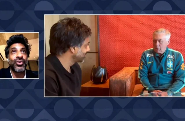 Vikash Dhorasoo Meets Carlo Ancelotti After Earning UEFA Pro Licence