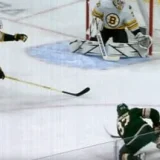 Kaprizov’s One-Timer Gets Stuck Beneath Bruins Net in Wild Game