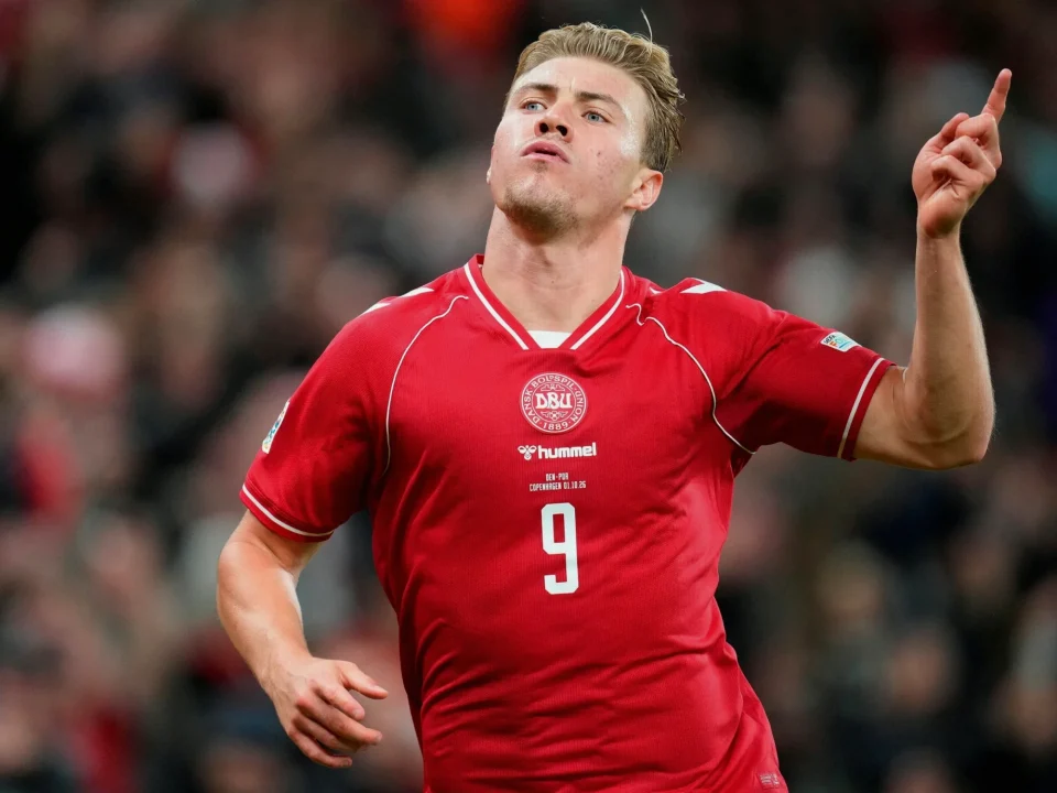 Rasmus Hojlund Mimics Cristiano Ronaldo Celebration After Denmark Goal