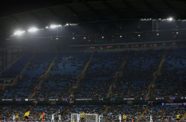 Etihad Sees Over 20,000 Empty Seats for Man City’s Win Over AEK Athens