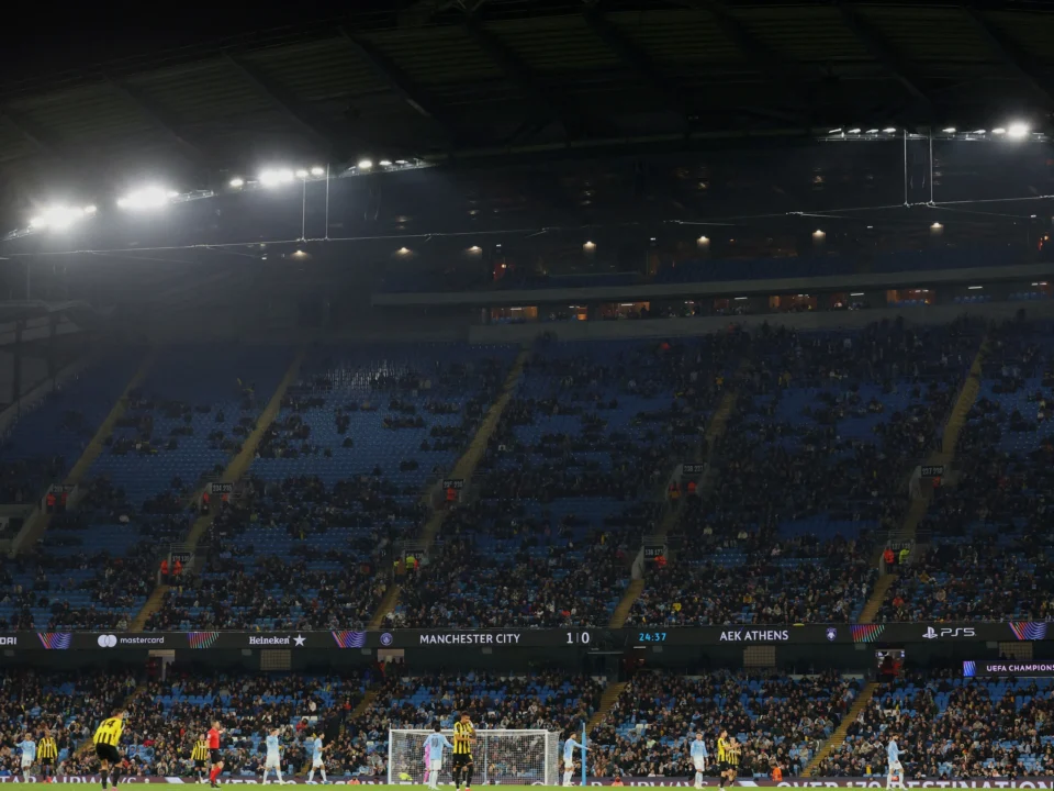 Etihad Sees Over 20,000 Empty Seats for Man City’s Win Over AEK Athens
