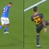 Politano and Mancini Share Light Moment in Napoli-Roma Clash