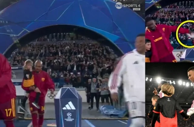 Mbappé and Roma’s Koné Share Playful Pre-Match Moment at the Olimpico