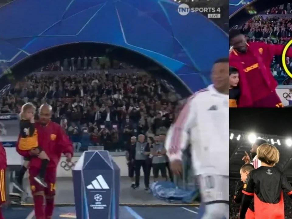 Mbappé and Roma’s Koné Share Playful Pre-Match Moment at the Olimpico