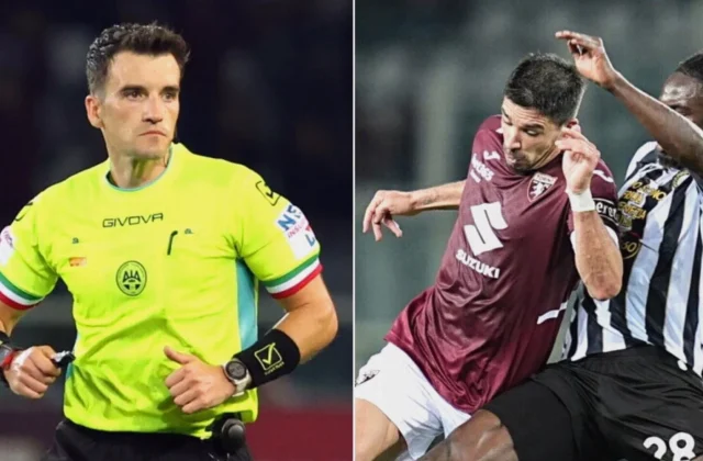 Torino-Udinese: Crezzini Earns 6.5 for Composed Refereeing Display