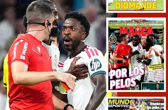 Vinicius Sent Off for Pulling Nathan Saliba’s Hair Against Villarreal
