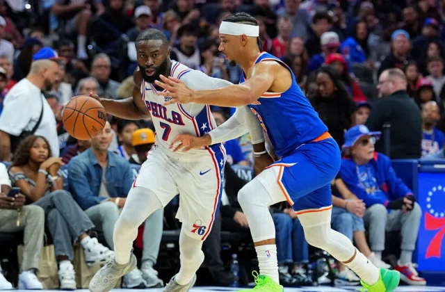 Jaylen Brown scores 22 as 76ers rout champion Knicks in preseason opener