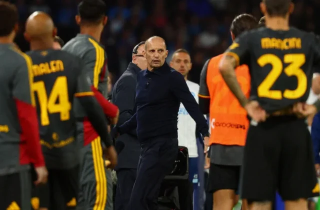 Allegri Sent Off as Napoli Concede Late Roma Equaliser in Dramatic 3-3 Draw
