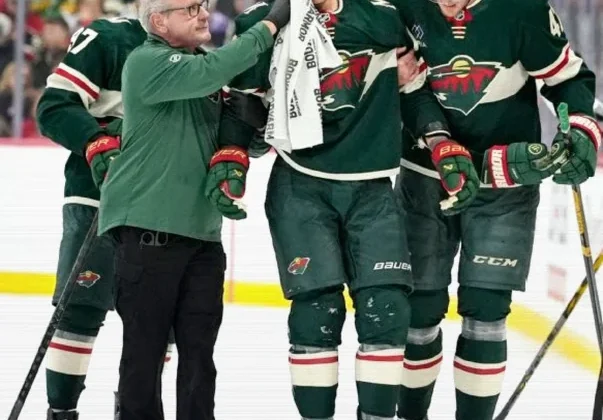 Nico Sturm Hospitalized After Puck Injury in Wild Win Over Vegas