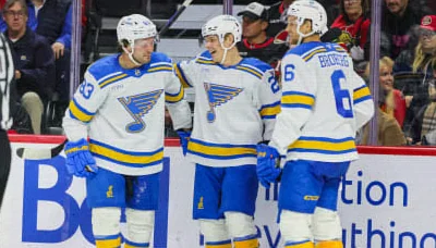 Blues Crush Senators 7-2 as Suter, Neighbours and McTavish Score Twice