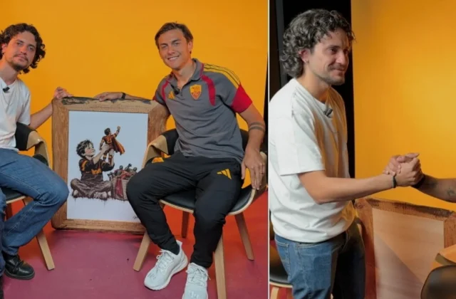 Paulo Dybala Meets Roma Street Artist Lorenzo Verrecchia at Trigoria