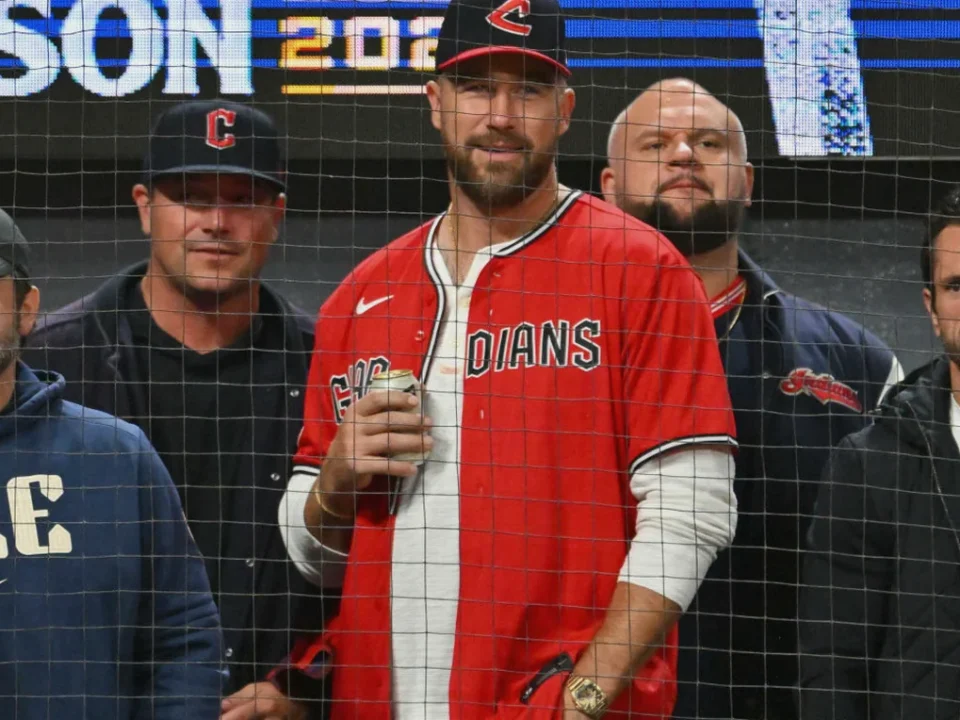 Travis Kelce, Donovan Mitchell Attend Guardians’ ALDS Game 5 Clincher